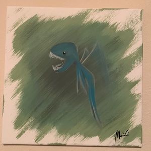 Acrylic painting my take on a tooth fairy 12 x 12 canvas